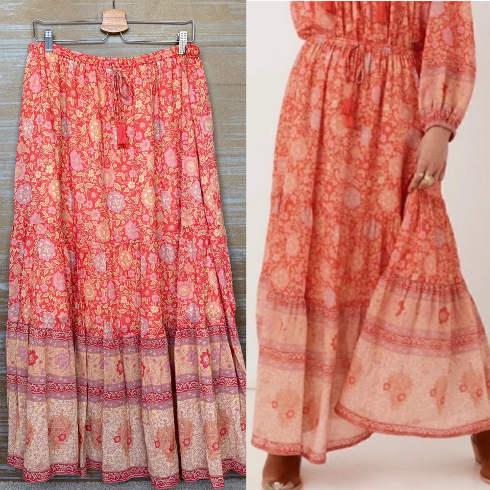 Spell Love Story Maxi Skirt 100% Cotton Boho Beachy Summer Preppy Womens XXL